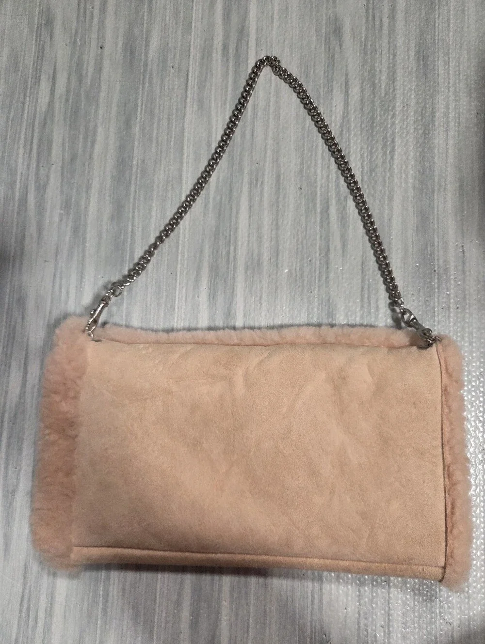 UGG pink suede leather muff clutch shoulder bag